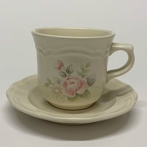 Pfaltzgaff Tea Rose Cup & Saucer Stoneware